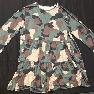 Camouflage Long Sleeve Dress